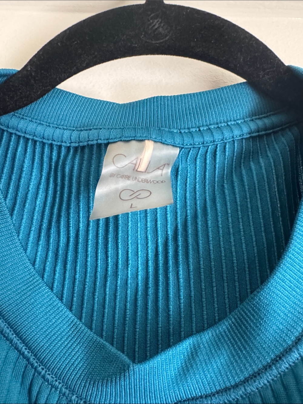 Calia Classic Ribbed Tank Top workout - Teal Blue Large - Picture 3 of 9
